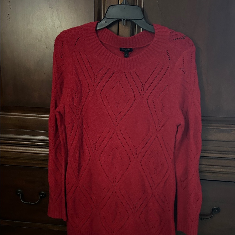 Talbots Red Diamond Pattern Knit Sweater/SP